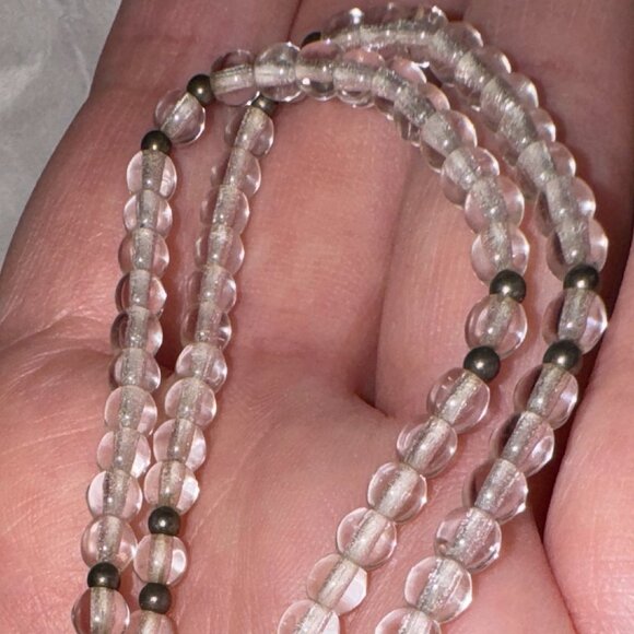 15" Clear and Silver Beaded Necklace - Picture 9 of 10